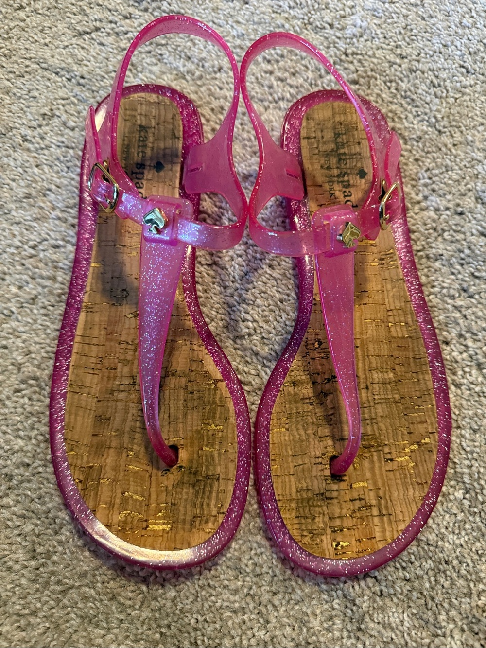Kate Spade Pink Glitter Jelly Sandals